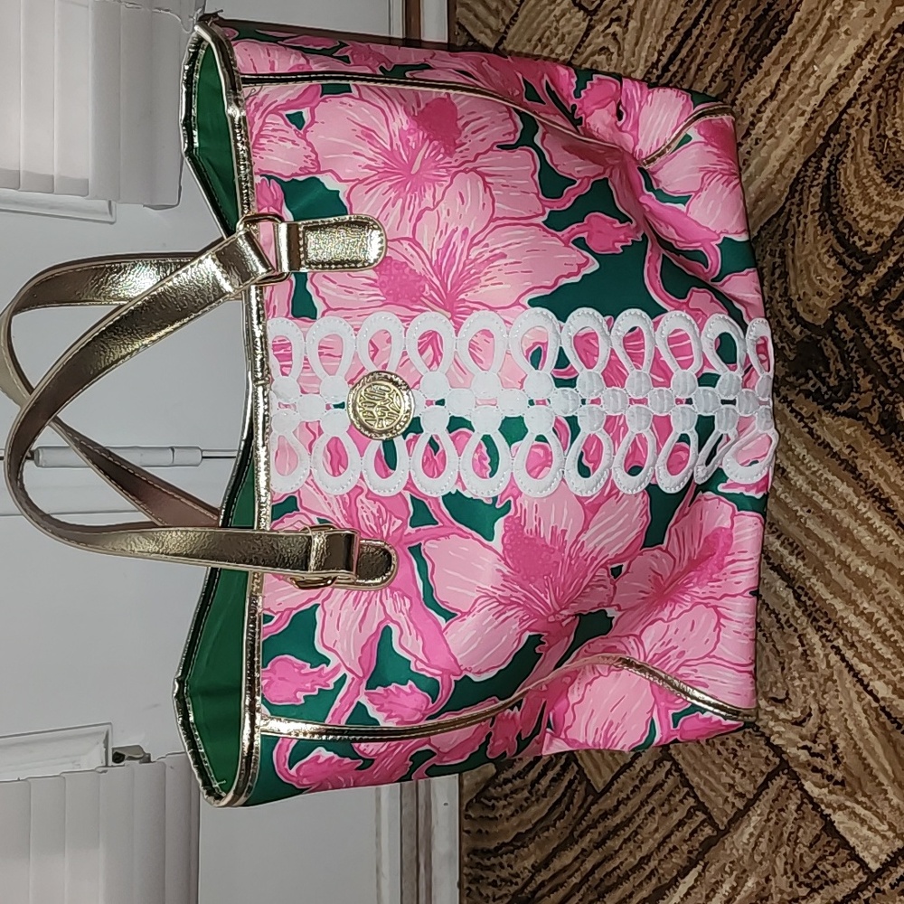 Lilly Pulitzer Floral Pink and Green Tote Bag, NWOT. Gorgeous Bag. - Picture 8 of 10